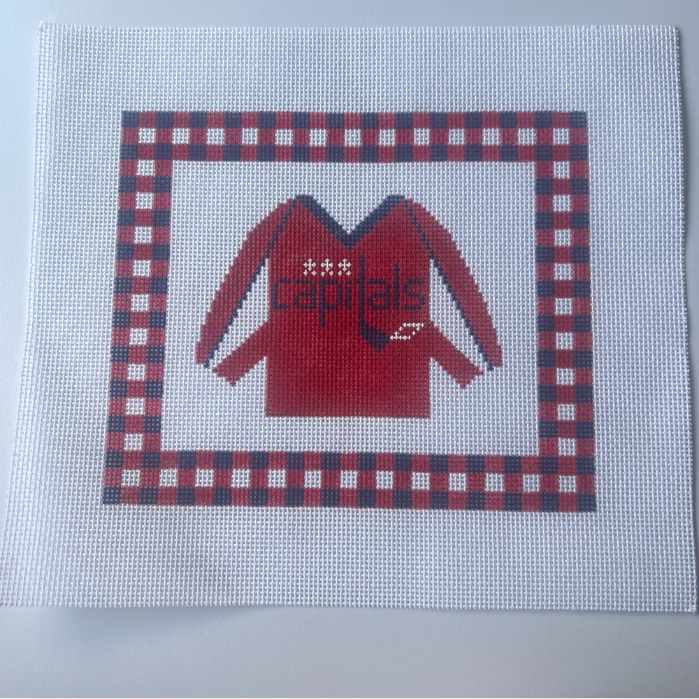 Needlepoint Canvas, Washington Capitals, Hand Painted